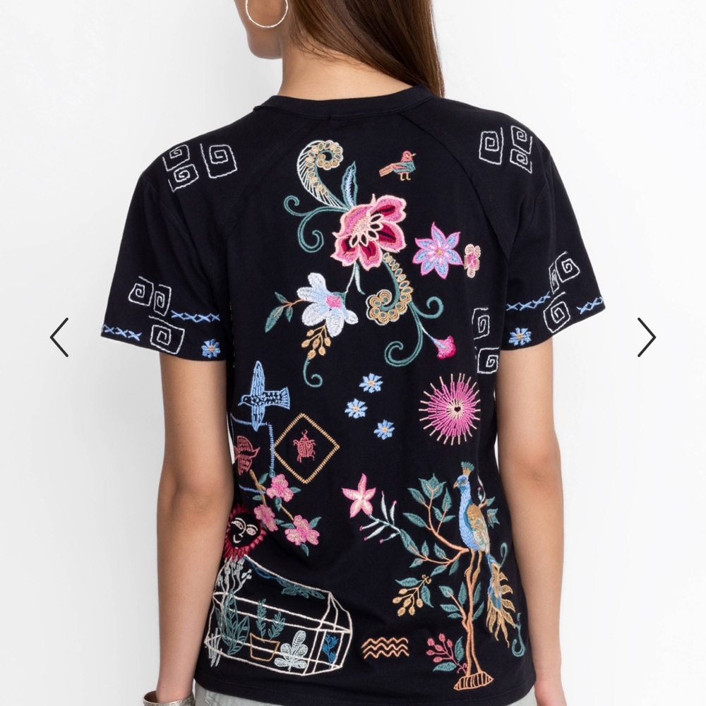 NWT Johnny Was Carmene Raw Detail Raglan $150 Tee - Picture 5 of 16